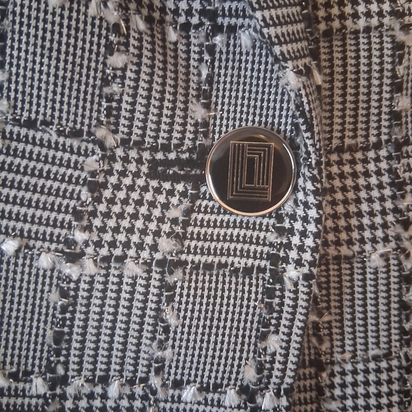 Karl Lagerfeld Paris Plaid Black and Gray Blazer Size 12 NWOT P2P 20 - Picture 7 of 15